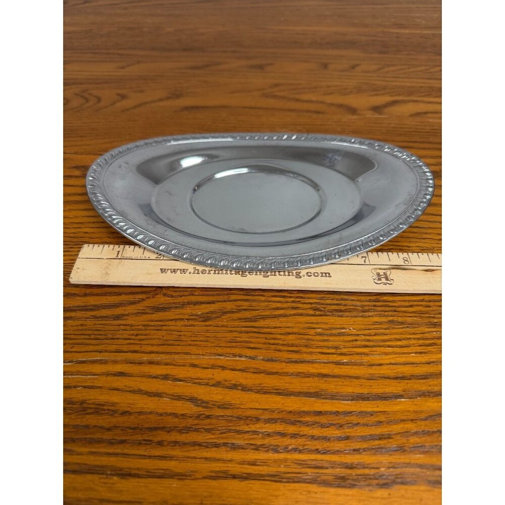 Vintage‎ Irvinware Silver Tone 9 Inch Serving Tray Plate Engraved